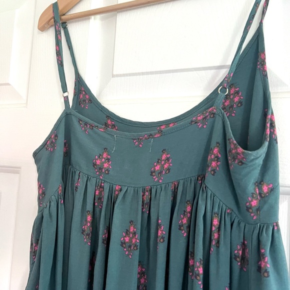 NATURAL LIFE Teal and Pink Floral Midi Dress - Picture 3 of 5